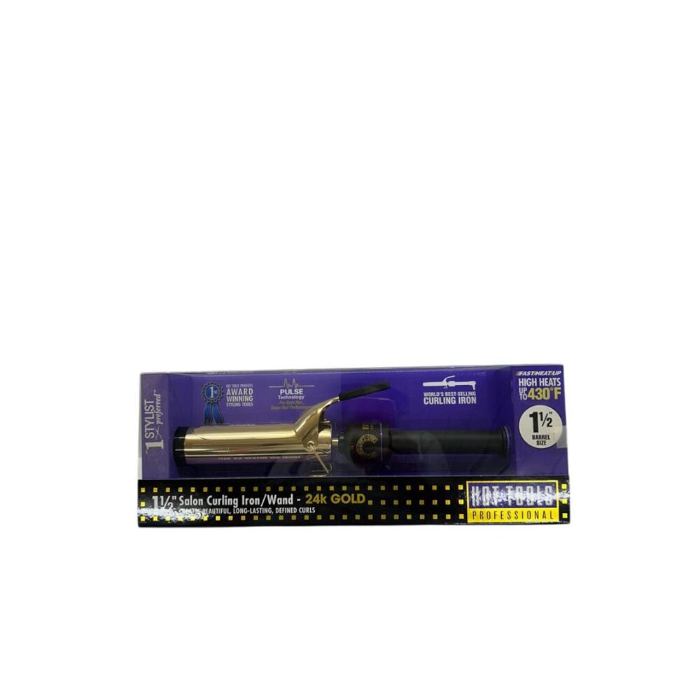 Hot Tools Professional Hair Curling Iron 1 1/2" 1102 Spring Gold Styling New